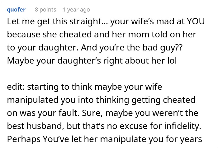 "You're Too Weak": Daughter Pushes Father To Leave His Wife After Learning About Her Affair "You're Too Weak": Daughter Pushes Father To Leave His Wife After Learning About Her Affair