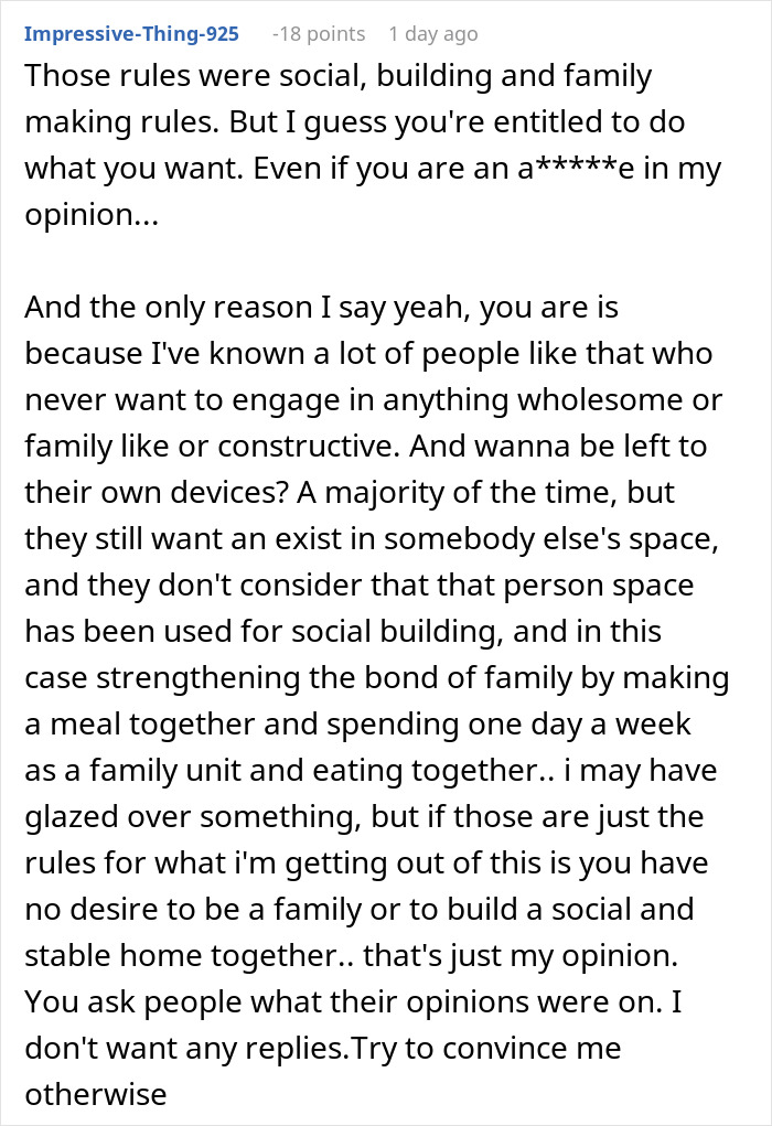 Comment expressing frustration over enforcing family rules on boyfriend&rsquo;s son who doesn&rsquo;t live with them.