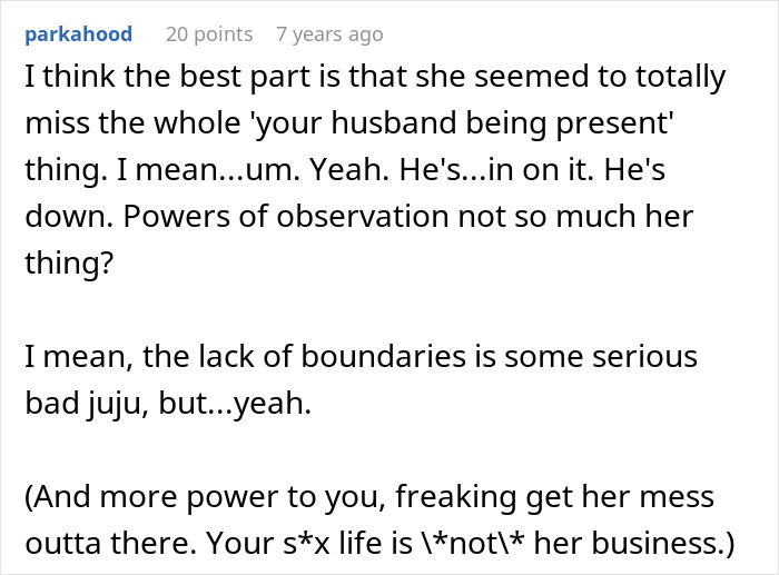 Reddit comment discussing a mother-in-law trying to catfish a woman to prove cheating, with backfire consequences.
