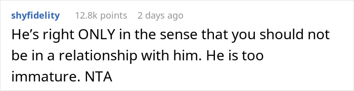 Comment on relationship drama discussing boyfriend unable to handle actress girlfriend changing in front of other men.