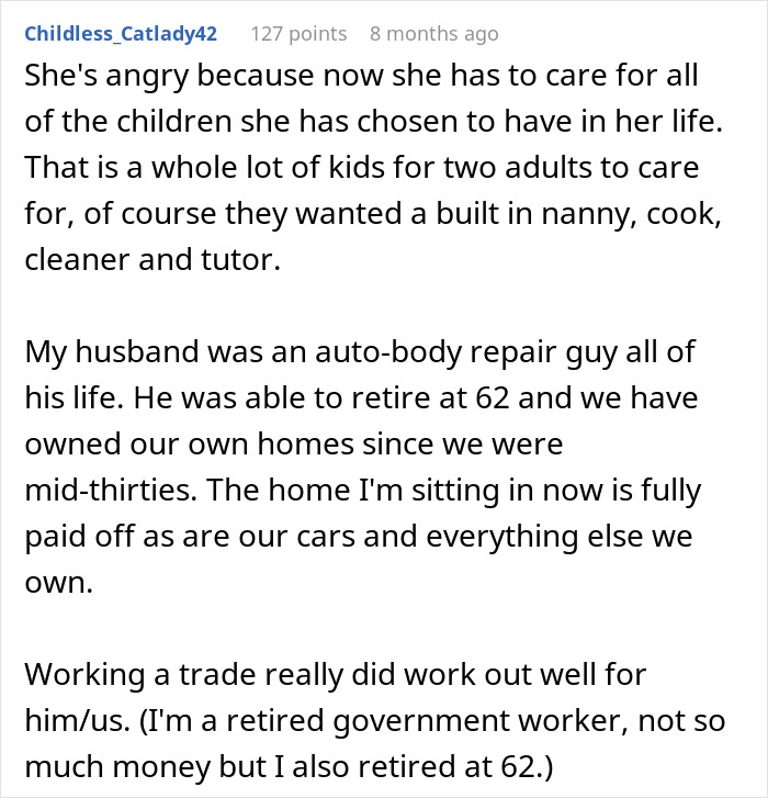 Comment discussing the teen being sick of acting as a third parent to seven kids at his mom&rsquo;s house.