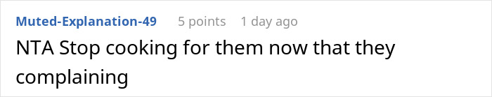 Family Demands Woman Make Separate Meals For Them: "Don't Want To Eat What My Doctor Told Me"