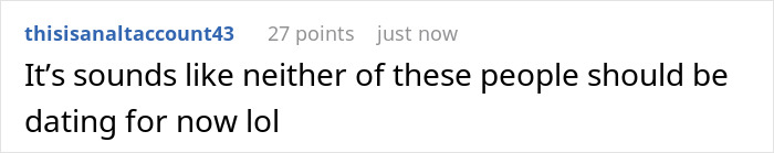 Screenshot of a social media comment reacting to relationship drama where girlfriend wishes boyfriend was more manly.