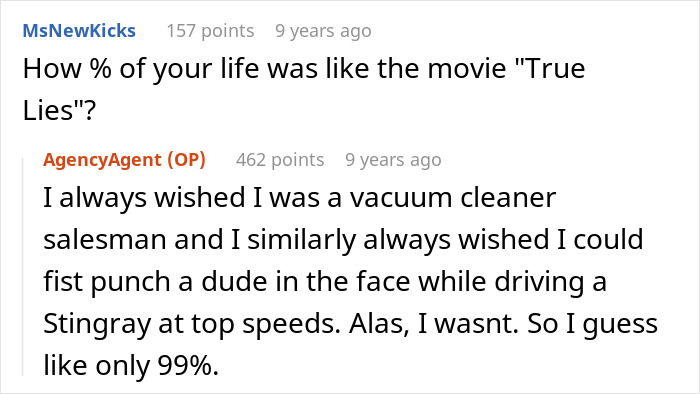 Screenshot of an online AMA discussion featuring a former CIA case officer answering top internet questions.