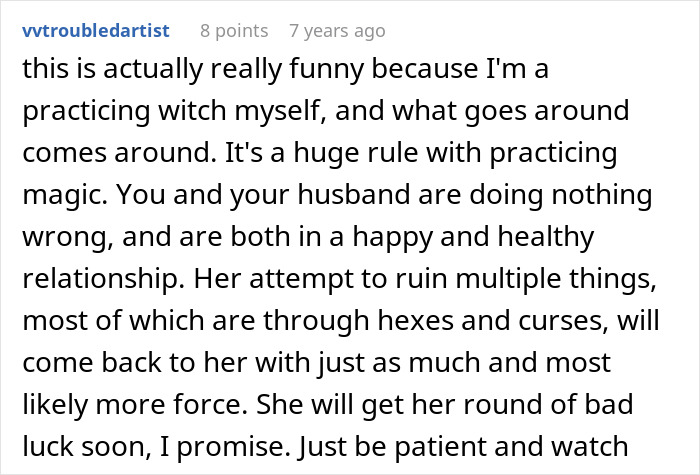 Screenshot of a Reddit comment about a MIL&rsquo;s catfishing attempt to prove cheating backfiring spectacularly.