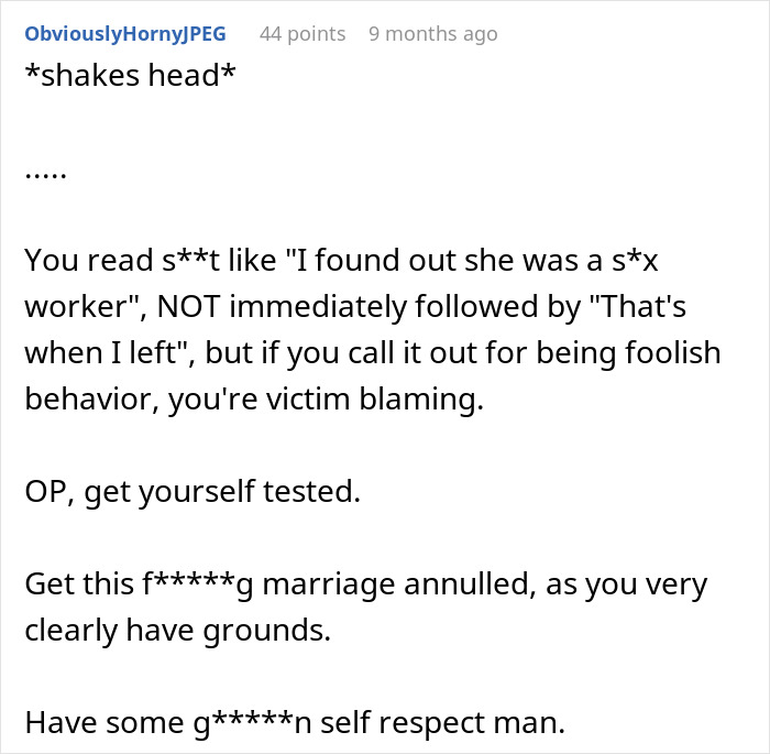 Online comment criticizing behavior related to wife fakes transaction to hide income source in a text conversation.