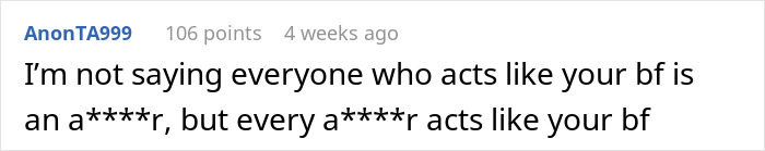 Text post from AnonTA999 expressing frustration about a boyfriend's behavior after conversations with boss caused issues.