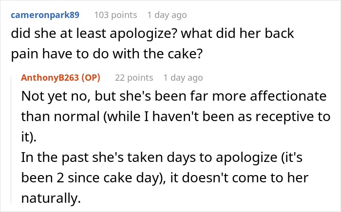 Ungrateful Wife Bins Husband&rsquo;s Cake Gift Because Of A "Bad Mood," He&rsquo;s Livid Over A Lack Of Apology