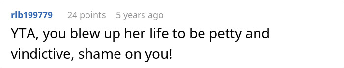 Screenshot of a Reddit comment criticizing someone for being petty and vindictive after woman realizes late brother's baby isn&rsquo;t his.