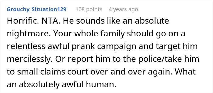Screenshot of a Reddit comment describing a prank situation involving a groom and his brother-in-law’s girlfriend.