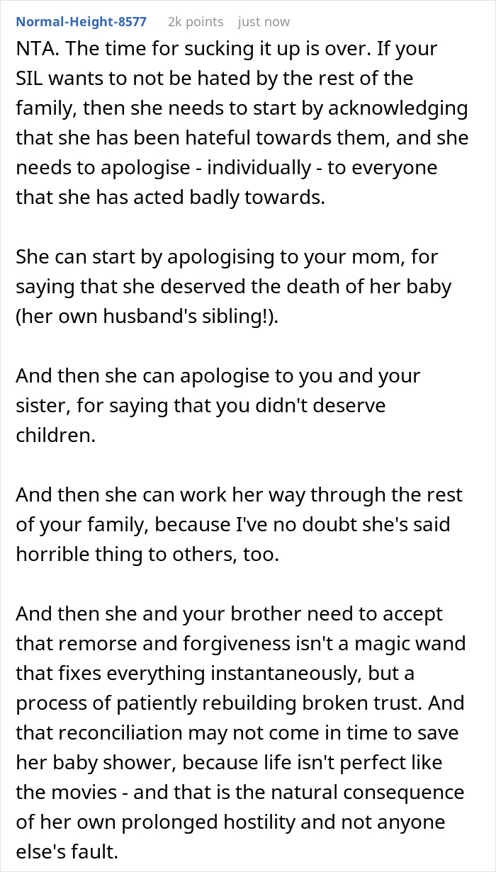 Baby-Obsessed SIL Acts Cruelly To Pregnant In-Laws, Wants Them To Play Happy Family At Her Baby Shower Baby-Obsessed SIL Acts Cruelly To Pregnant In-Laws, Wants Them To Play Happy Family At Her Baby Shower