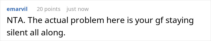 Screenshot of a comment discussing a girlfriend staying silent after an electrician is belittled for working with his hands.