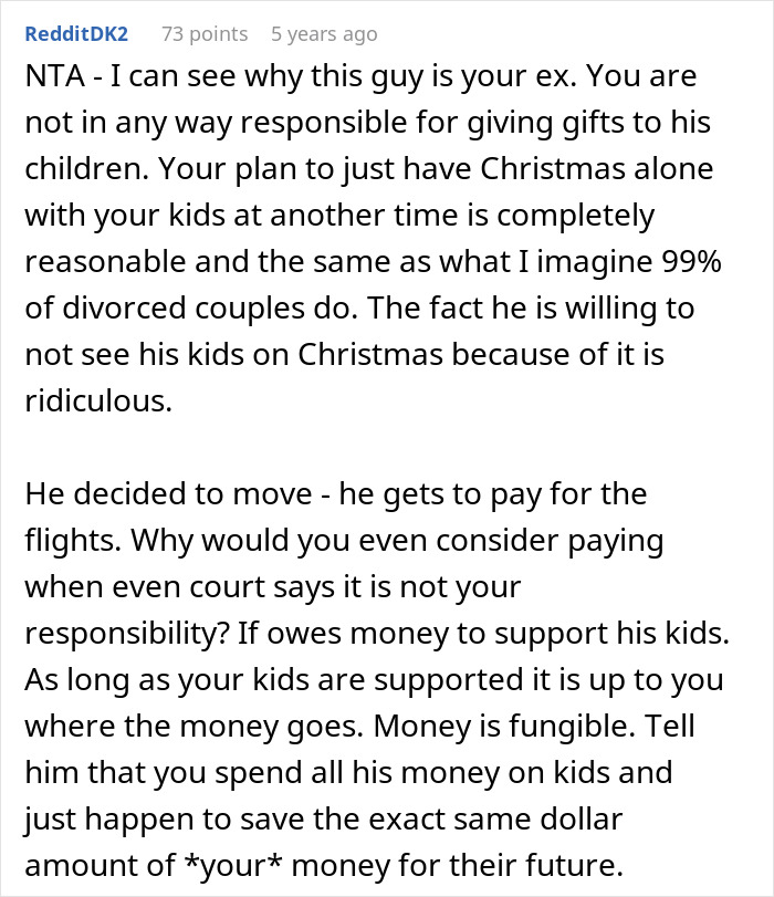 Guy Expects Ex To Spend Loads Of Money Flying Kids Out To Meet His New Fam, Mad When She Says No