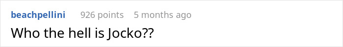 Screenshot of a user comment asking about the identity of Jocko in a man date single mom drama discussion.