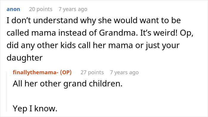 Screenshot of a family chat describing a sassy teen putting grandma in her place, making mom proud in the discussion.