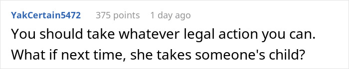 Comment on a forum discussing an unhinged mom at a trampoline park stopping a lady with kids from leaving, suggesting legal action.