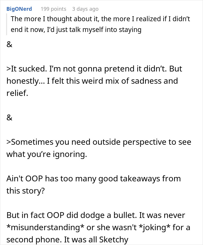 Text conversation screenshot showing a story about a suspicious boyfriend hiding a second phone, revealing mixed emotions and realizations. Text conversation screenshot showing a story about a suspicious boyfriend hiding a second phone, revealing mixed emotions and realizations.