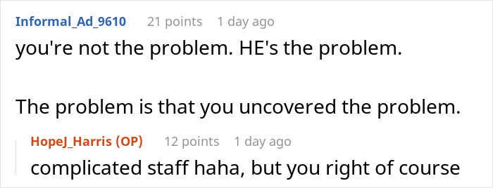 Screenshot of a Reddit conversation about a cashier told not to work overtime and the manager's intense reaction during a crisis.