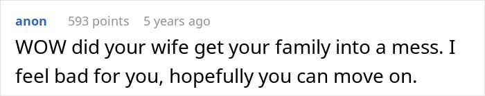 Comment expressing sympathy for husband after wife&rsquo;s secret exposed following birth of a Black child.