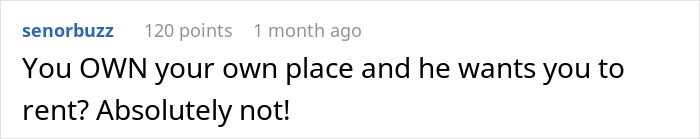 Man refuses to live in girlfriend's apartment she owns while wanting to move in with her discussion text.