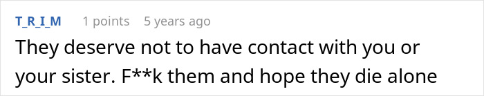 Screenshot of a social media comment expressing anger toward a family asking for a kidney after mistreatment.