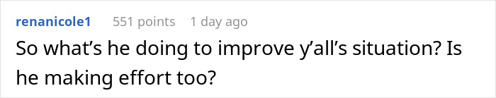 Comment text on a white background saying man&rsquo;s 500 insurance hike causes fianc&eacute;e to reach breaking point and want an out.