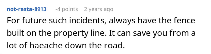 Comment on a forum discussing neighbors forcing a woman to trim a living hedge dividing their properties.