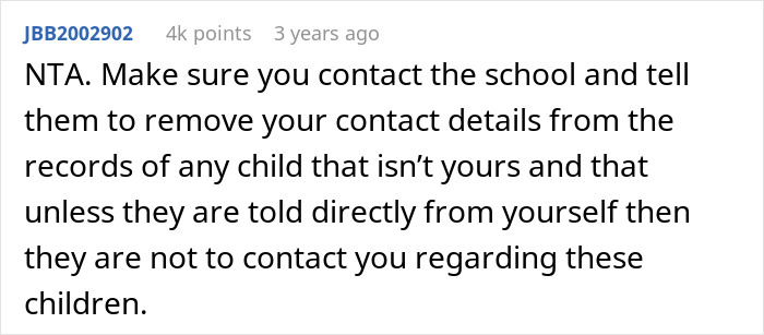 Comment advising to contact the school to remove contact details, related to cheating guy and limo driver dispute.