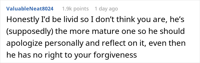 Comment discussing an entitled guy wrongly accusing a foster teen of theft after his watch went missing.