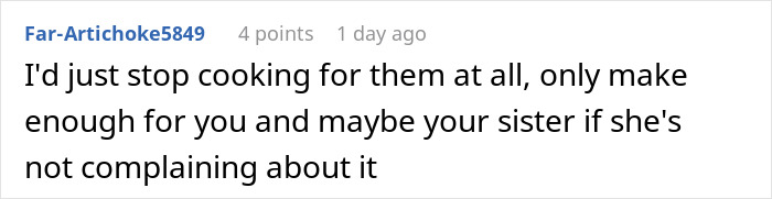 Family Demands Woman Make Separate Meals For Them: "Don't Want To Eat What My Doctor Told Me"