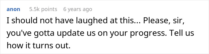 Comment text about a gullible lady reacting to a boyfriend&rsquo;s prank and disappearing, thinking the FBI is involved.