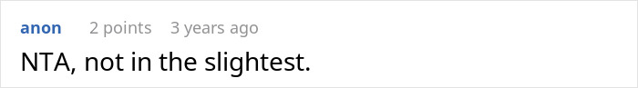 Screenshot of an online discussion where a user comments on a woman refusing to house her sister due to babysitting and cleaning issues.