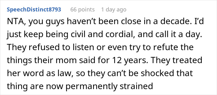 Reddit comment discussing stepdaughters, cheating, lies, and a broken relationship over a strained family issue.