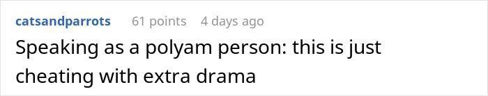 Man in poly relationship looking concerned while his wife appears depressed and distant on the couch.