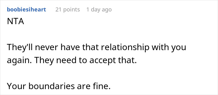Screenshot of a forum comment discussing broken relationship dynamics involving stepdaughters, cheating, and lies.