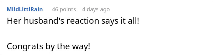 Screenshot of a social media comment highlighting the husband's reaction in a woman fires back after sister insults conflict.