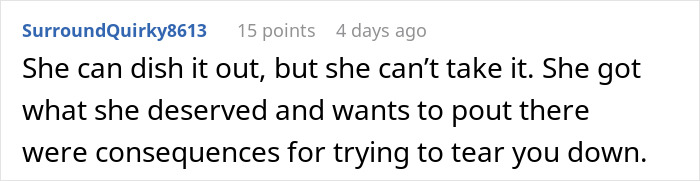 Screenshot of a Reddit comment discussing a woman firing back after her sister&rsquo;s insult, confusing her kids.