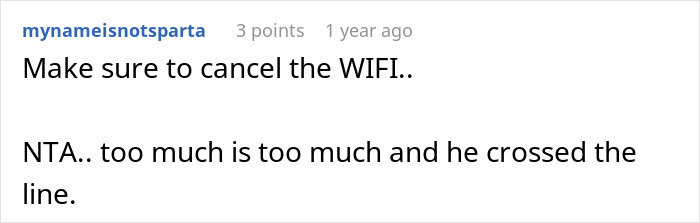 Reddit comment highlighting a teen's struggle with a step-father crossing the line in a horrible family situation.
