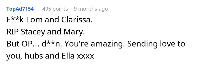 Screenshot of a Reddit comment supporting a teen making sure stepmom is miserable on her wedding day for erasing late mom&rsquo;s memory.