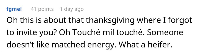 Screenshot of an online comment discussing a MIL accusing DIL of changing him after son cuts toxic family and excludes MIL from wedding.