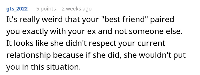 Comment discussing a man reacting negatively to his girlfriend doing maid of honor duties at a friend&rsquo;s wedding.