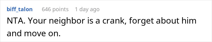 Screenshot of a Reddit comment discussing a frustrated neighbor over a snow-free parking spot dispute. Screenshot of a Reddit comment discussing a frustrated neighbor over a snow-free parking spot dispute.