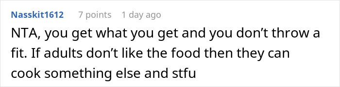 Family Demands Woman Make Separate Meals For Them: "Don't Want To Eat What My Doctor Told Me"