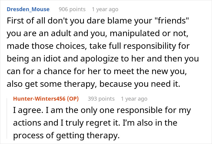 Reddit user discusses male friends and relatives ruining a guy&rsquo;s marriage and consequences with his ex-wife.