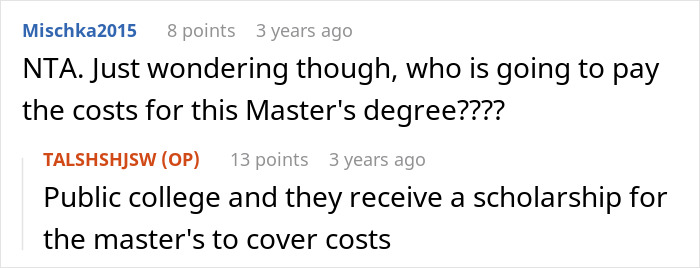 Screenshot of an online discussion about a woman refusing to house her sister due to babysitting and cleaning disagreements.