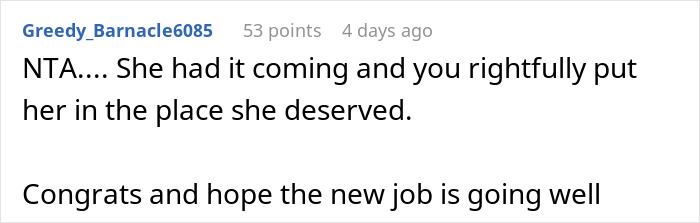 Comment on a forum where a woman fires back after her sister insults her, causing embarrassment and confusion among family members.