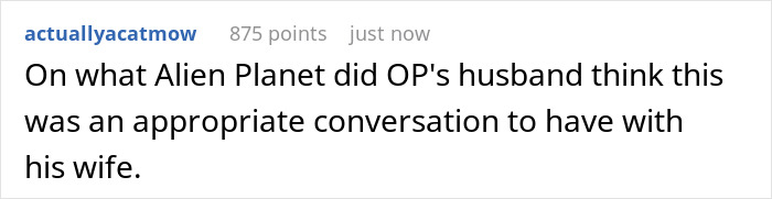 Text conversation screenshot showing husband asking if he can have a baby with a friend, wife reacts with disgust.