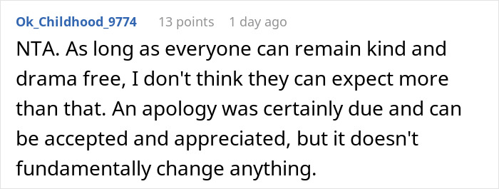 Comment on a forum stating it&rsquo;s important to stay kind and drama free despite stepdaughters cheating and lies in a broken relationship.