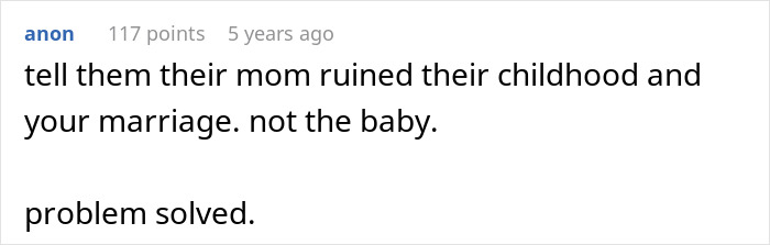 Screenshot of an online comment discussing a wife&rsquo;s secret exposed after she gives birth to a Black child.
