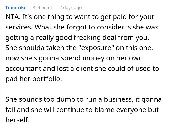 Screenshot of an online comment discussing a sister who refuses to plan wedding and gets demoted guest controversy.